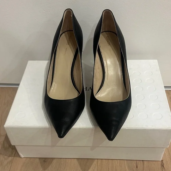 KHAITE Black Iconic River Leather Heels 37.5 7.5 - Picture 1 of 5